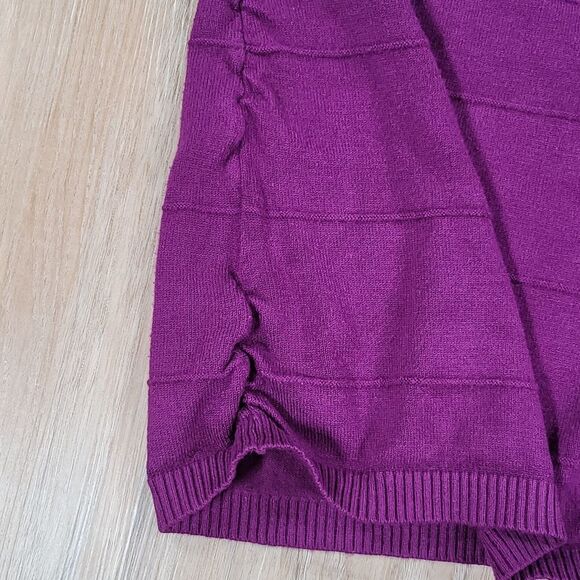 🔺️Apt 9 Purple Textured Boatneck Cuffed Sleeve Sweater Top Medium - Picture 7 of 11